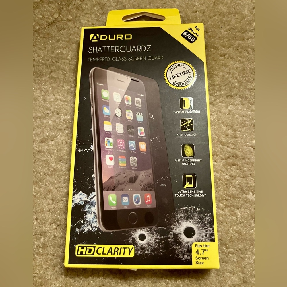 Aduro Shatterguardz Tempered Glass Screen Guard for iPhone 6/6S